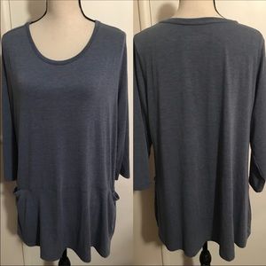 LOGO LORI GOLDSTEIN Women Tunic Top Shirt Sz XL
